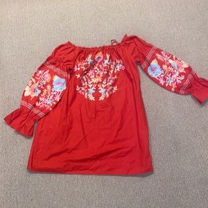 Free People off the shoulder embroidered dress